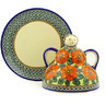 Polish Pottery Boleslawiec Stoneware Cheese Lady 155 Cer maz UNIKAT pattern D95 H2137G