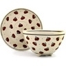 Polish Pottery Boleslawiec Stoneware Colander With Plate 471 Ceramika Artystyczna pattern 67 H0046C