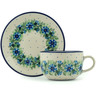 Polish Pottery Boleslawiec Stoneware Cup With Saucer 768 Ceramika Artystyczna pattern 86X H7108C