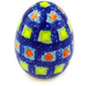 Polish Pottery Boleslawiec Stoneware Egg Figurine 91 Cer maz pattern D3 H2347G