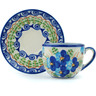 Polish Pottery Boleslawiec Stoneware Espresso Cup With Saucer 128 Cer maz pattern D155 H9776H