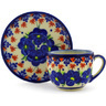Polish Pottery Boleslawiec Stoneware Espresso Cup With Saucer 128 Cer maz pattern D52 H1862G