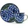 Polish Pottery Boleslawiec Stoneware Espresso Cup With Saucer B10 Ceramika Artystyczna UNIKAT pattern U1473 H8352G