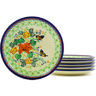 Polish Pottery Boleslawiec Stoneware Set Of 6 Plates 6GU814 Zaklady Ceramiczne UNIKAT pattern EX217 H8827F