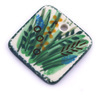 Polish Pottery Boleslawiec Stoneware Square Pendant B55 Ceramika Artystyczna UNIKAT pattern U803 H6296G