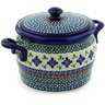 Polish Pottery Stoneware JAR W/LID W/HANDLES