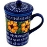 Polish Pottery Stoneware mug w/lid