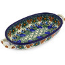 Polish Pottery Stoneware BAKER OVAL W/HANDLES