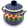 Polish Pottery Stoneware JAR W/LID W/HANDLES