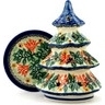 Polish Pottery Stoneware CANDLE HOLDER CHRISTMAS TREE
