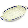 Polish Pottery Stoneware BAKER OVAL W/HANDLES