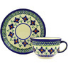 Polish Pottery Stoneware CUP W/SAUCER