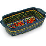 Polish Pottery Stoneware BAKER RECTANGULAR W/HANDLES