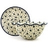 Polish Pottery Stoneware COLANDER W/PLATE