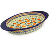 Polish Pottery Stoneware BAKER OVAL W/HANDLES