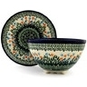 Polish Pottery Stoneware COLANDER W/PLATE