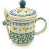 Polish Pottery Stoneware BREWING MUG W/SPOON