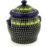 Polish Pottery Stoneware JAR W/LID W/HANDLES