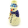 Polish Pottery Stoneware CANDLE HOLDER SNOWMAN