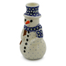 Polish Pottery Stoneware CANDLE HOLDER SNOWMAN