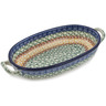 Polish Pottery Stoneware BAKER OVAL W/HANDLES