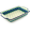 Polish Pottery Stoneware BAKER RECTANGULAR W/HANDLES