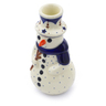 Polish Pottery Stoneware CANDLE HOLDER SNOWMAN