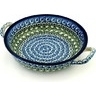 Polish Pottery Stoneware BAKER ROUND W/HANDLES