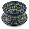 Polish Pottery Stoneware COLANDER W/PLATE