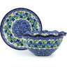 Polish Pottery Stoneware COLANDER W/PLATE