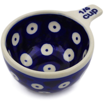 Polish Pottery 1/4 Cup Measuring Cup Peacock Eyes