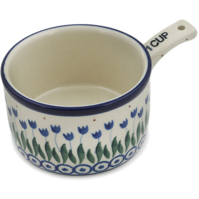 Polish Pottery 1 Cup Measuring Cup  Water Tulip