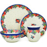 Polish Pottery 4-Piece Place Setting Spring&#039;s Arrival