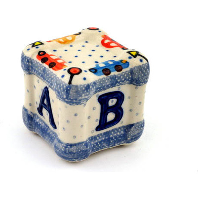 Polish Pottery ABCD Cube Die 2&quot; Children&#039;s Family Road T