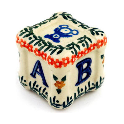 Polish Pottery ABCD Cube Die 2&quot;