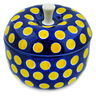 Polish Pottery Apple Shaped Jar 4&quot; Yellow Dots