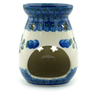 Polish Pottery Aroma Oil Burner Lamp 4&quot; Blue Poppies