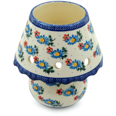 Polish Pottery Aroma Oil Burner Lamp 6&quot; Floating Flowers UNIKAT
