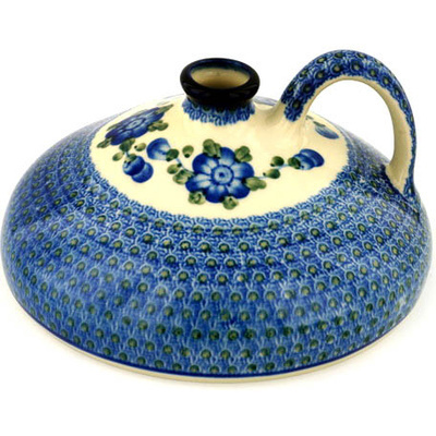 Polish Pottery Aroma Oil Burner Lamp 9&quot; Blue Poppies