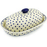 Polish Pottery Baker with Cover 15&quot; Polka Dot