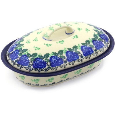 Polish Pottery Baker with Cover 8&quot;