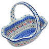 Polish Pottery Basket with Handle 11&quot; Texas State