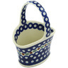 Polish Pottery Basket with Handle 7&quot; Mosquito