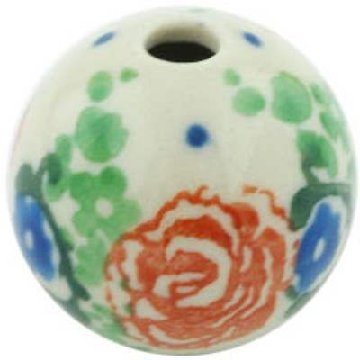 Polish Pottery Bead 1&quot; Flower Passion