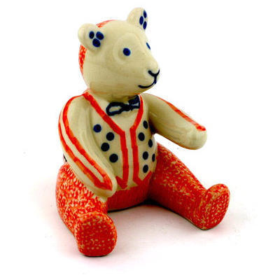 Polish Pottery Bear Figurine 5&quot; La Naranja