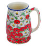 Polish Pottery Beer Mug 34 oz Spring Blossom Harmony UNIKAT