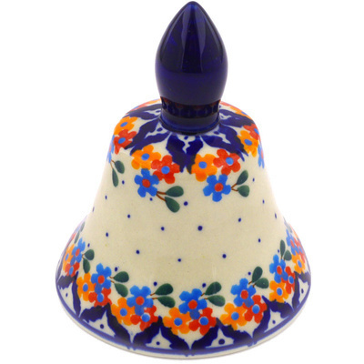 Polish Pottery Bell Figurine 4&quot;