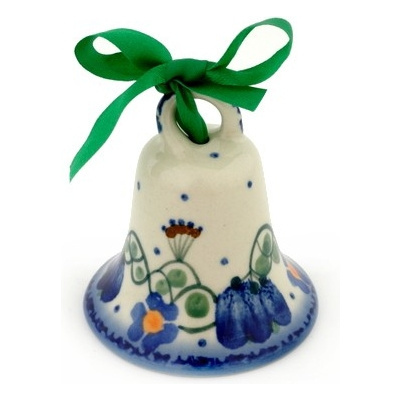 Polish Pottery Bell Ornament 3&quot;