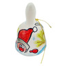faience Bell Ornament 3&quot; Santa Is Watching