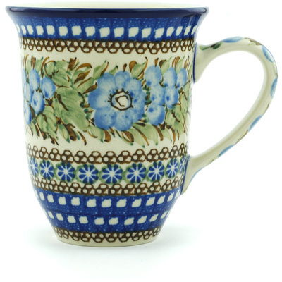 Polish Pottery Bistro Mug Blueberry Garden UNIKAT